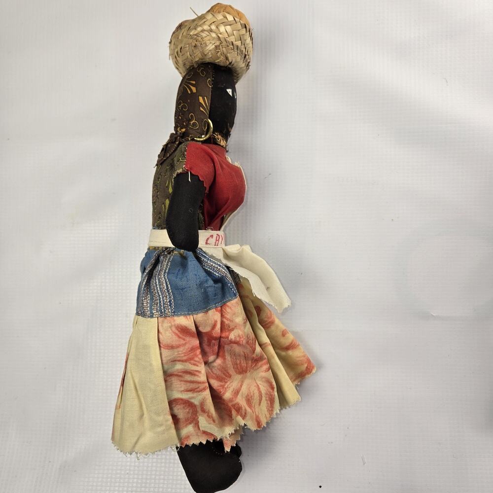 Vintage 1950/60s Caribbean Souvenir Rag Doll - Cayman Apron Folk Art - AS-IS TLC - Picture 6 of 8
